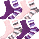 Assorted Fuzzy Stripe Solid Non-Slip Home Socks