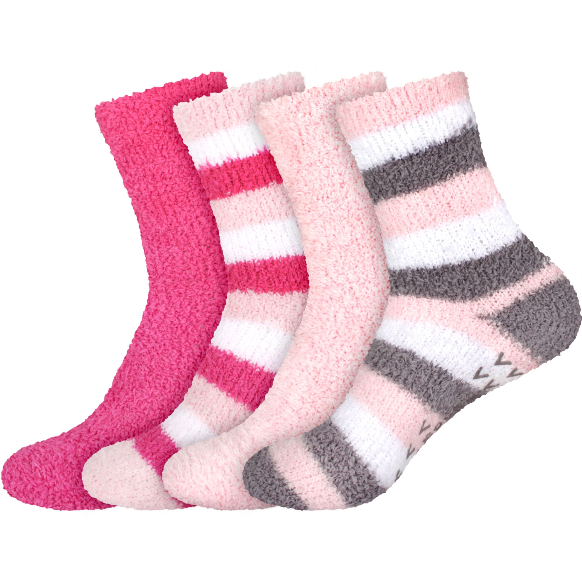 Assorted Fuzzy Stripe Solid Non-Slip Home Socks