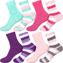 Assorted Fuzzy Stripe Solid Non-Slip Home Socks