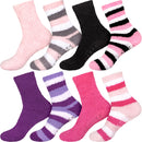Assorted Fuzzy Stripe Solid Non-Slip Home Socks