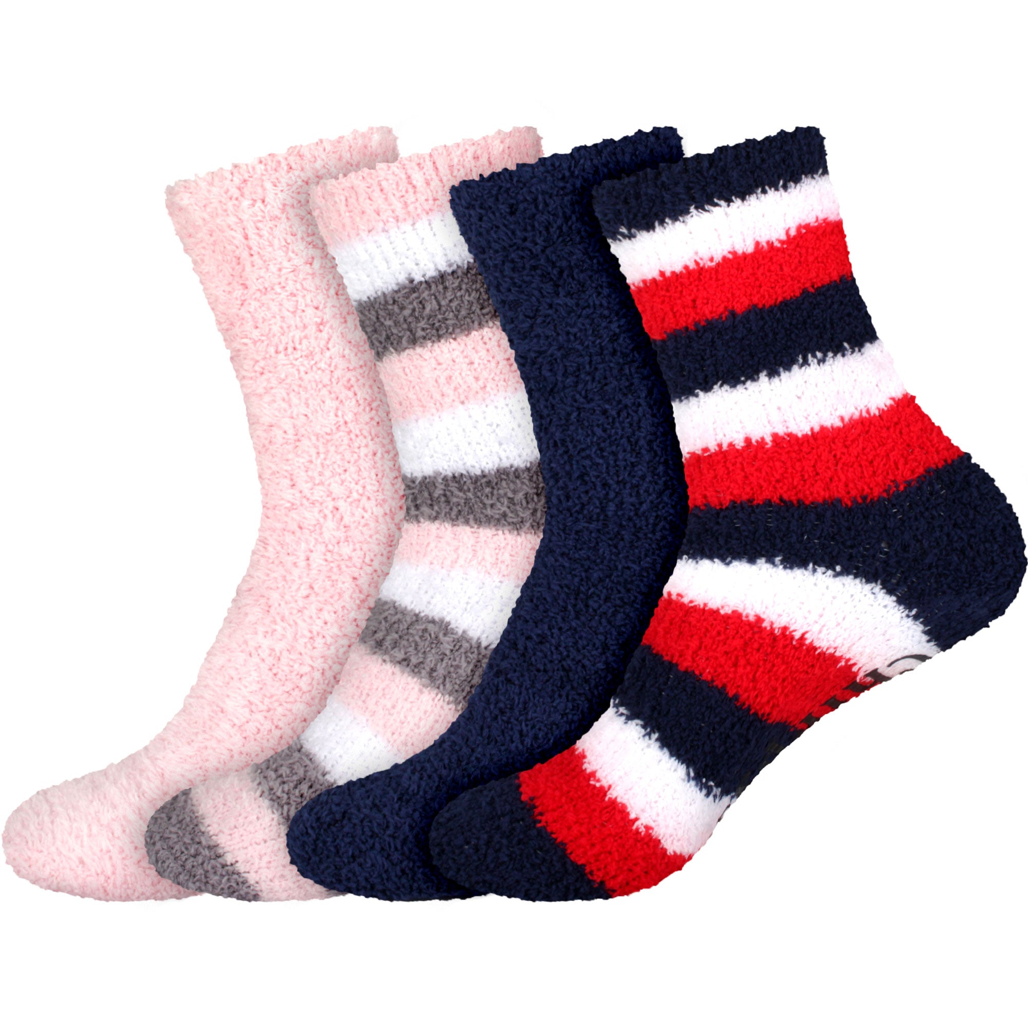 Assorted Fuzzy Stripe Solid Non-Slip Home Socks