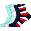 Assorted Fuzzy Stripe Solid Non-Slip Home Socks
