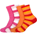 Assorted Fuzzy Stripe Solid Non-Slip Home Socks