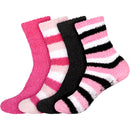 Assorted Fuzzy Stripe Solid Non-Slip Home Socks