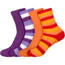 Assorted Fuzzy Stripe Solid Non-Slip Home Socks