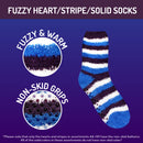 Fuzzy Heart/Stripe/Solid Sock Assortments