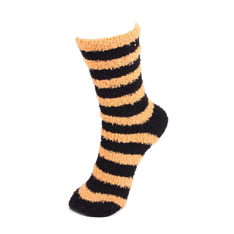 Striped Team Spirit Fuzzy Socks