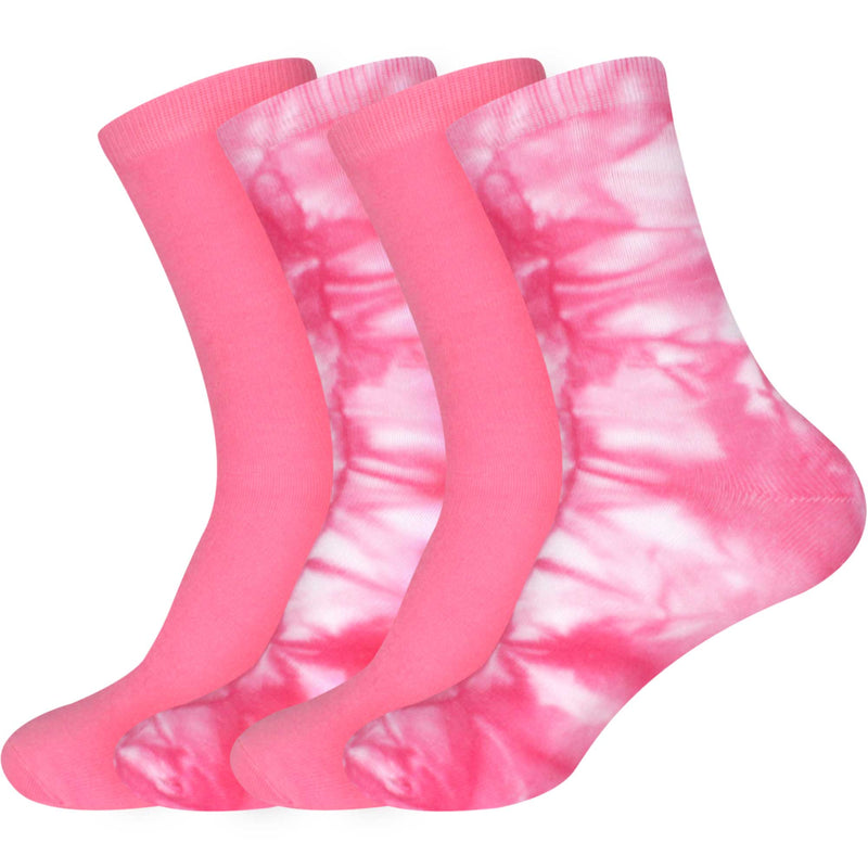 4 Pairs of pink tie dye socks