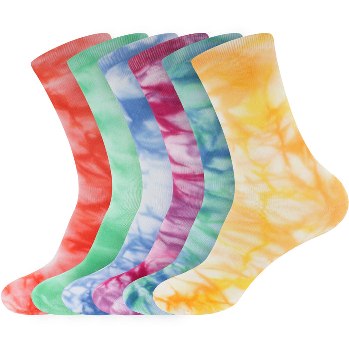 bamboomn Women's Bamboo Tie Dye Crew Socks: 2 Pairs