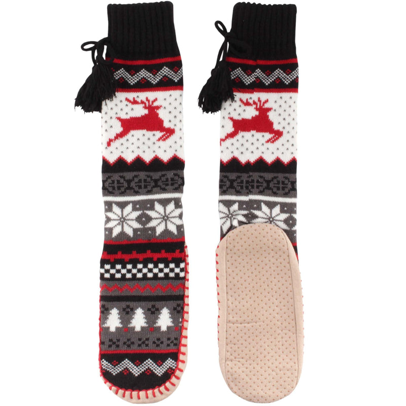 Fuzzy slipper socks featuring grips