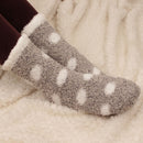 Women's Fuzzy Polka Dot Cuff Socks
