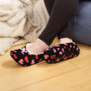 Women's Hearts Stripes Slippers Non-Slip Lined Socks: 1 & 2 Pairs