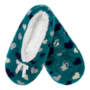 Women's Hearts Stripes Slippers Non-Slip Lined Socks: 1 & 2 Pairs