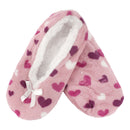 Women's Hearts Stripes Slippers Non-Slip Lined Socks: 1 & 2 Pairs