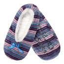 Women's Hearts Stripes Slippers Non-Slip Lined Socks: 1 & 2 Pairs