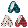 Women Soft Warm Cozy Fuzzy Furry Hearts Stripes Slippers Non-Slip Lined Socks, Assortments, 2 Pairs/3 Pairs
