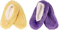Purple and Yellow Fuzzy Slippers