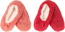 Red and Pink fuzzy slippers