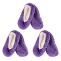 Adult Women Soft Touch Slippers Non-Slip Lined Socks, 3 Pairs