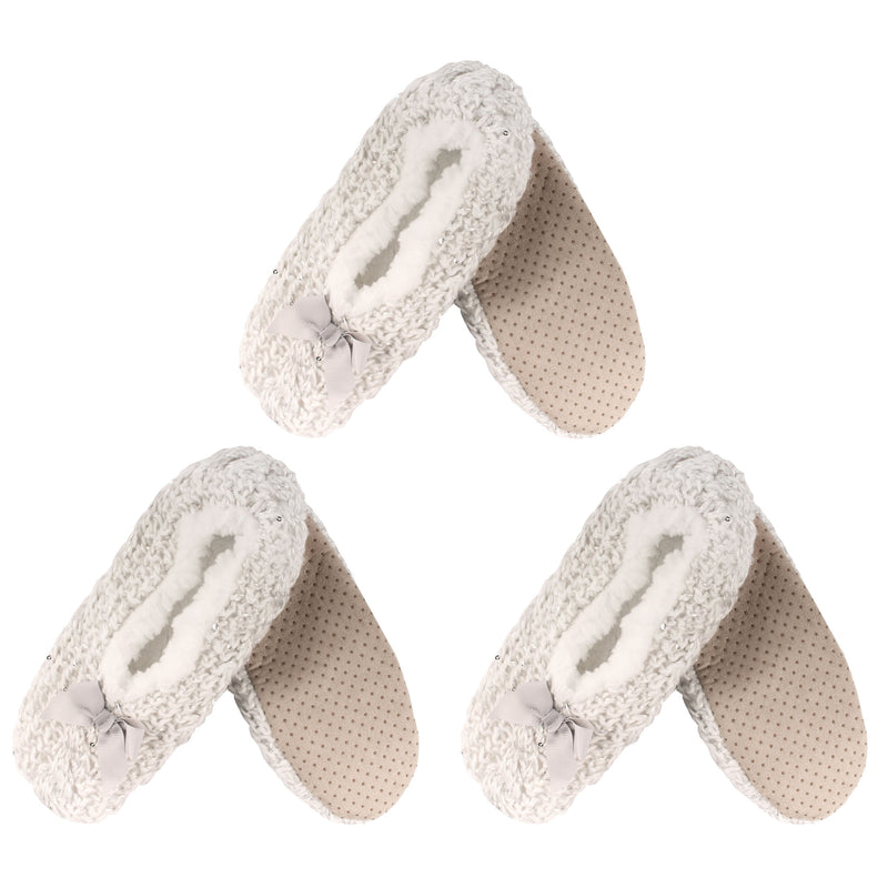 Women's Soft Warm Cozy Fuzzy Non-Slip Lined Furry Slippers Socks, Assortment