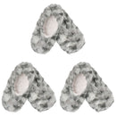 Women's Multicolor Fuzzy Slippers: 3 Pairs
