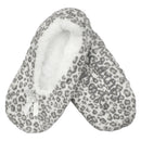 Women's Cheetah Print Non-Slip Lined Slipper Socks: 1 Pair