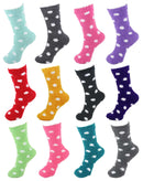 Women's Fuzzy Polka Dots Socks: 12 Pairs