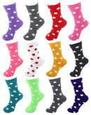 Women's Fuzzy Polka Dots Socks: 12 Pairs