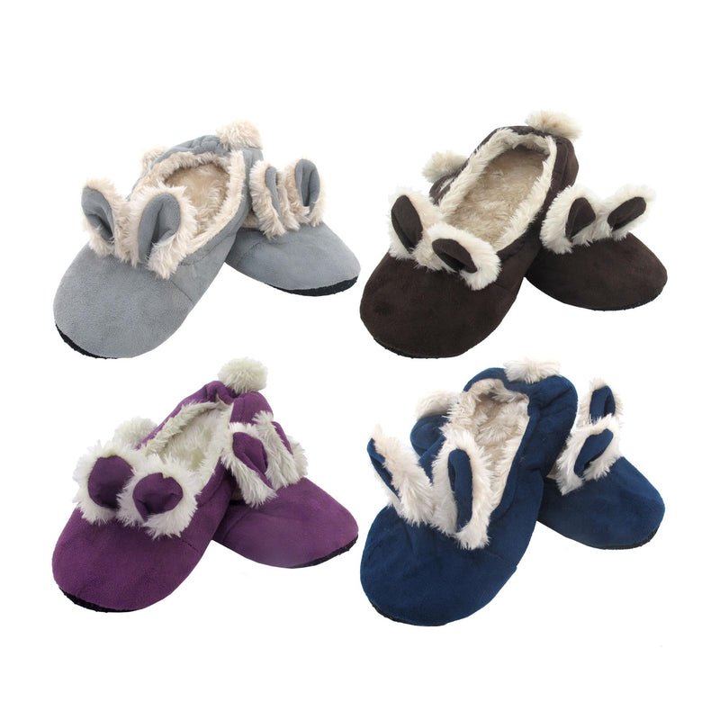 Women's Adult Soft Warm Cozy Fuzzy Rabbit Pompom Comfort Home Slippers Socks, Assortments