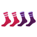 Women's Fuzzy Flush Non-Slip Chenille Crew Socks Assortments: 4 Pairs