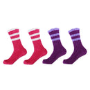 Women's Fuzzy Flush Non-Slip Chenille Crew Socks Assortments: 4 Pairs