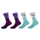 Women's Fuzzy Flush Non-Slip Chenille Crew Socks Assortments: 4 Pairs