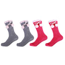 Women's Fuzzy Flush Non-Slip Chenille Crew Socks Assortments: 4 Pairs