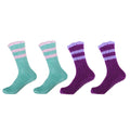 Women's Fuzzy Flush Non-Slip Chenille Crew Socks Assortments: 4 Pairs