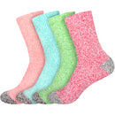 Women's Solid/Striped Two-Tone Fuzzy Socks
