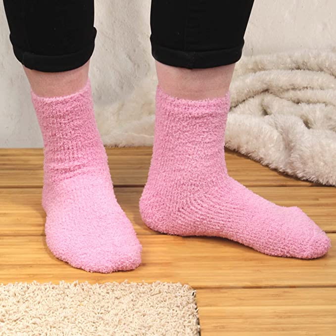 Fuzzy Raspberrt Sorbet Socks