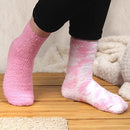 Women's Girl Fuzzy Warm Fluffy Tie-Dye Colorful Fun Crew Socks - 4 Pairs