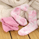 Women's Girl Fuzzy Warm Fluffy Tie-Dye Colorful Fun Crew Socks - 4 Pairs
