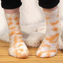 Women's Girl Fuzzy Warm Fluffy Tie-Dye Colorful Fun Crew Socks - 4 Pairs