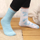 Women's Girl Fuzzy Warm Fluffy Tie-Dye Colorful Fun Crew Socks - 4 Pairs