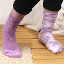 Women's Girl Fuzzy Warm Fluffy Tie-Dye Colorful Fun Crew Socks - 4 Pairs