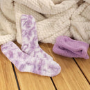 Women's Girl Fuzzy Warm Fluffy Tie-Dye Colorful Fun Crew Socks - 4 Pairs