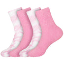 Women's Girl Fuzzy Warm Fluffy Tie-Dye Colorful Fun Crew Socks - 4 Pairs