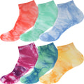 Women's Bamboo Fiber Tie Dye Ankle Socks, 4 Pairs