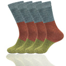 Men's Bamboo Vintage Casual Crew 3 Color Stripe Socks