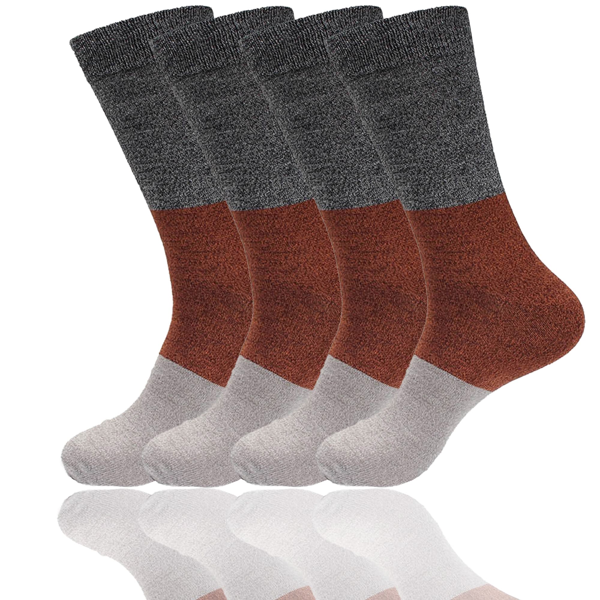 Women's Bamboo Vintage Casual Crew 3 Color Stripe Socks