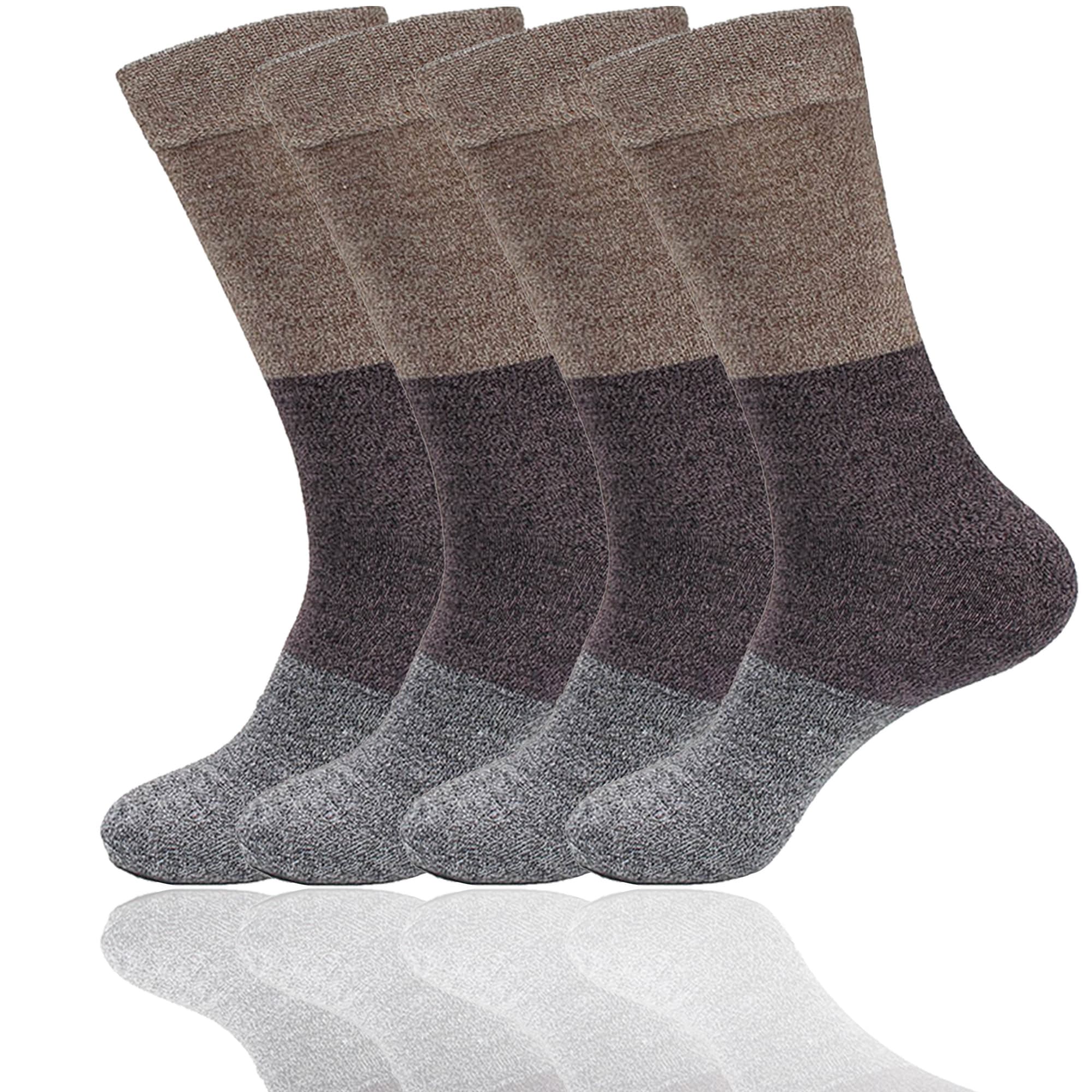 Men's Bamboo Vintage Casual Crew 3 Color Stripe Socks