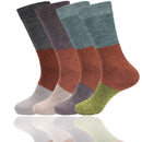 Women's Bamboo Vintage Casual Crew 3 Color Stripe Socks
