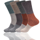 Men's Bamboo Vintage Casual Crew 3 Color Stripe Socks
