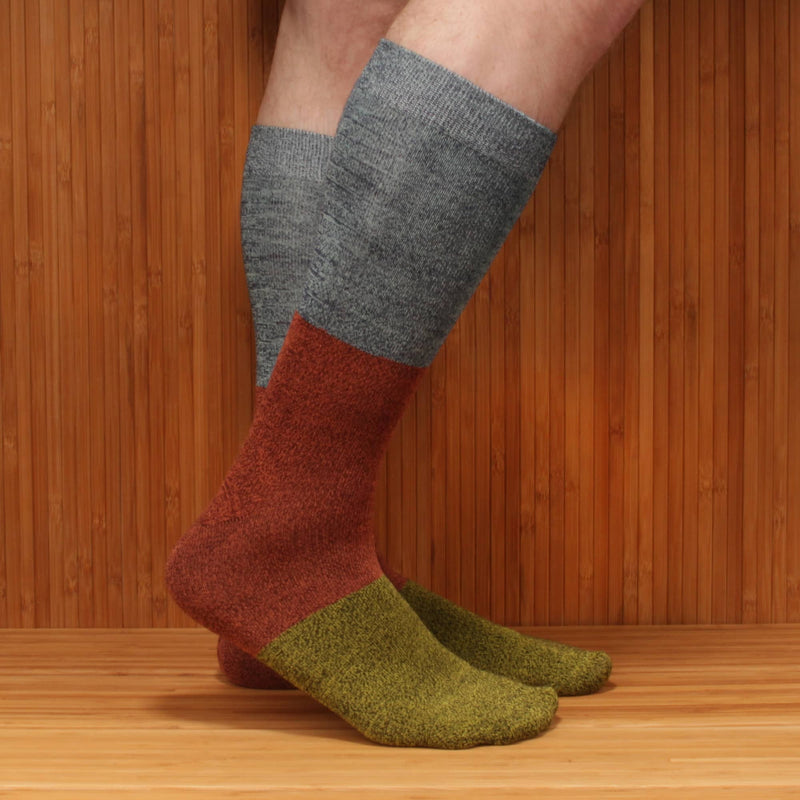 women's gray red green bamboo vintage three striped ankle socks